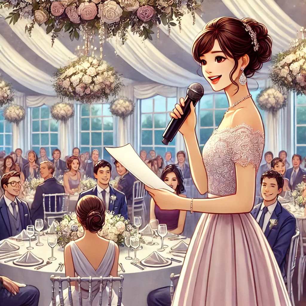 Wedding scene with a toast